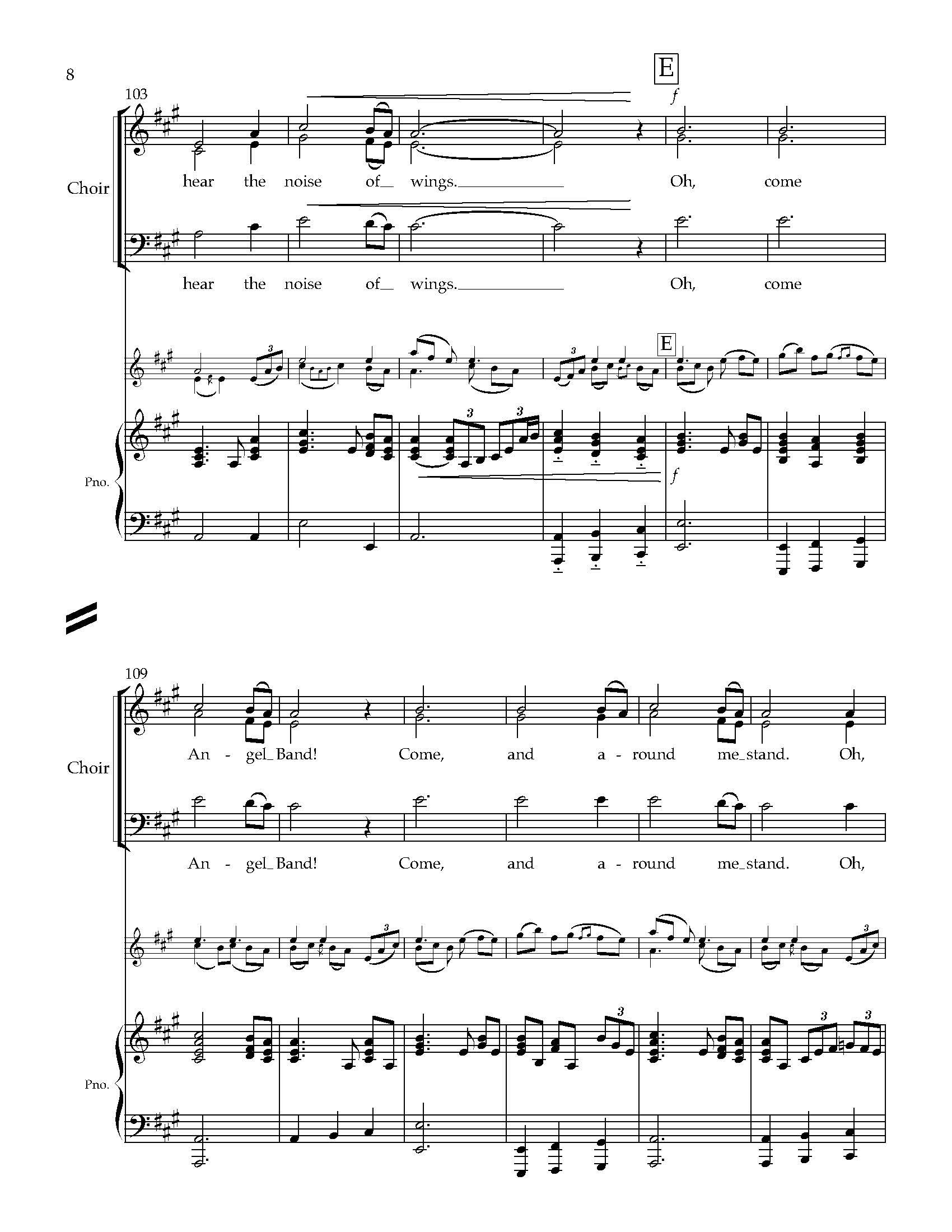 VOCAL SCORE - Angel Band for SATB, fiddle, guitar, upright bass